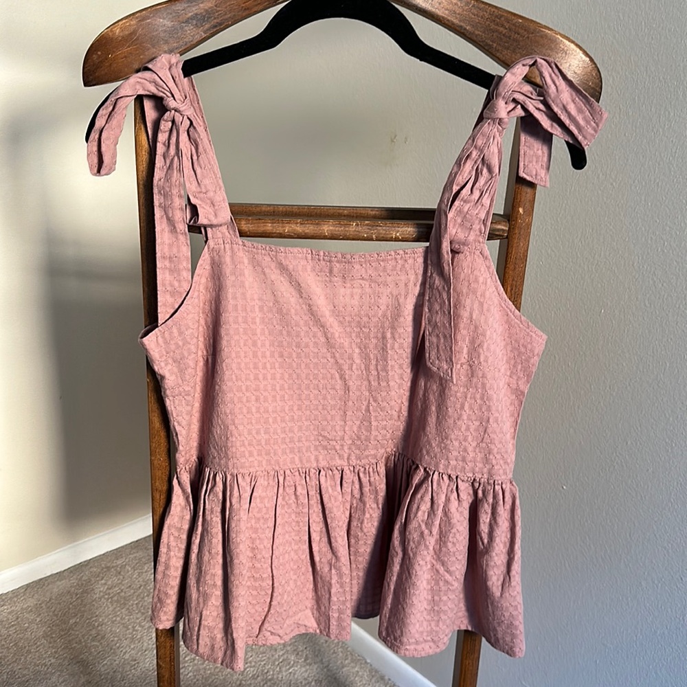 Pink Madewell Tank Top with smocked back